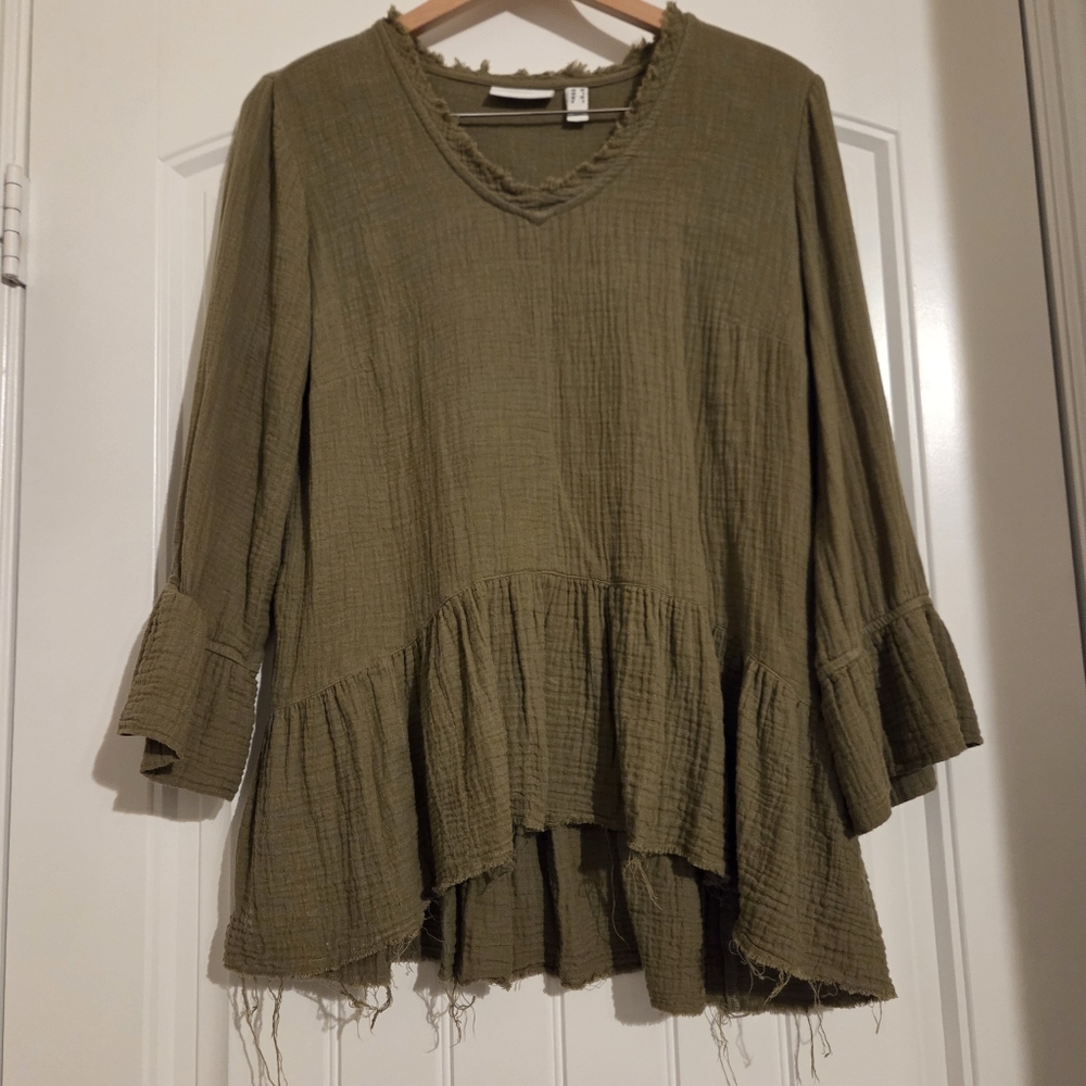 Anthropologie Canyon Retreat Raw Hem Tunic